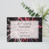 Fireworks Summer Wedding RSVP Response Card Karte (Stehend Vorderseite)