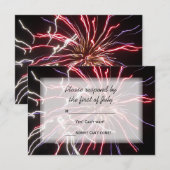 Fireworks Summer Wedding RSVP Response Card Karte (Vorne/Hinten)