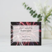 Fireworks Summer Wedding RSVP Response Card Karte (Stehend Vorderseite)