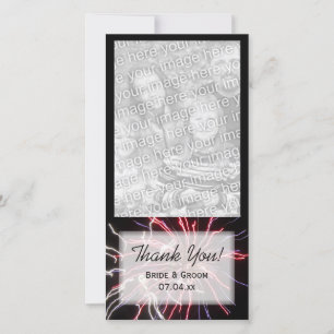 Fireworks Summer Wedding Vielen Dank Foto Card Dankeskarte