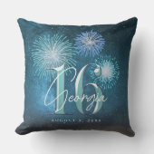 Fireworks Sweet 16 Aquamarin ID984 Kissen (Vorderseite)