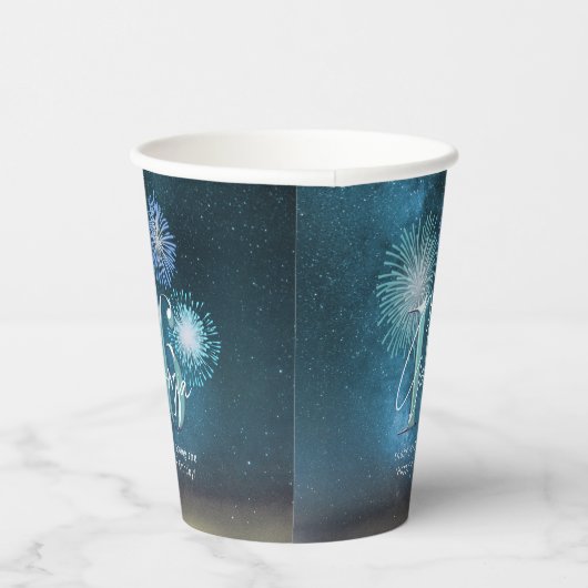 Fireworks Sweet 16 Aquamarin ID984 Pappbecher (Rechts)