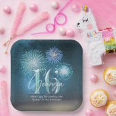 Fireworks Sweet 16 Aquamarin ID984 Pappteller (Party)