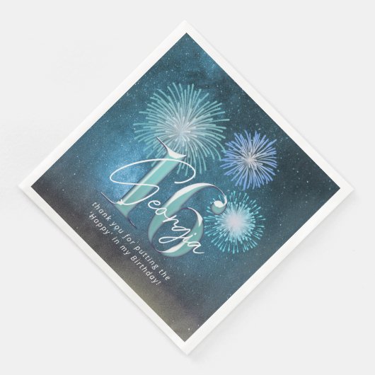 Fireworks Sweet 16 Aquamarin ID984 Serviette (Ecke)