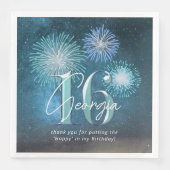 Fireworks Sweet 16 Aquamarin ID984 Serviette (Vorderseite)