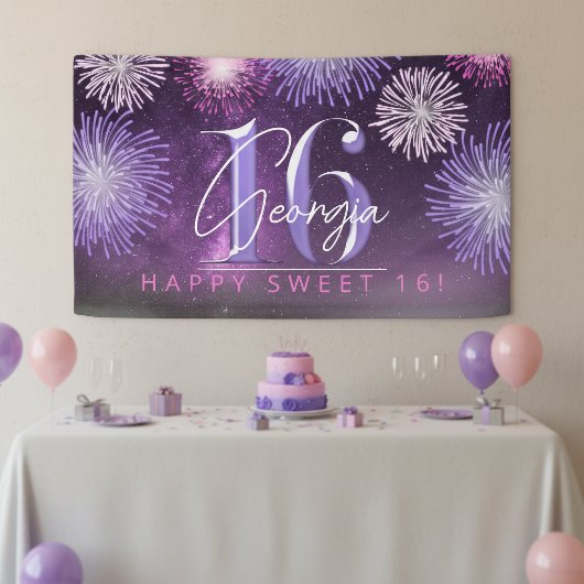 Fireworks Sweet 16 Lila ID984 Banner