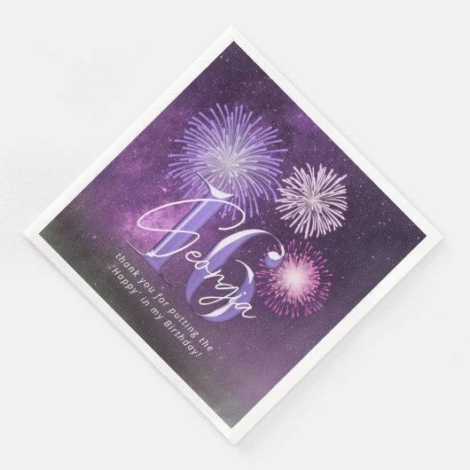 Fireworks Sweet 16 Lila ID984 Serviette (Ecke)