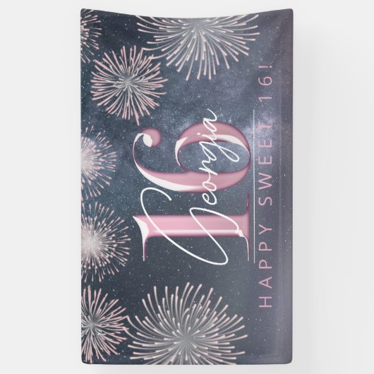 Fireworks Sweet 16 Midnight Blush ID984 Banner (Vertikal)