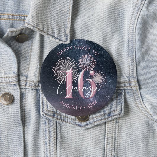 Fireworks Sweet 16 Midnight Blush ID984 Button (Beispiel)