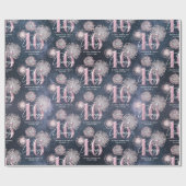 Fireworks Sweet 16 Midnight Blush ID984 Geschenkpapier (Flach)