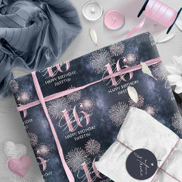 Fireworks Sweet 16 Midnight Blush ID984 Geschenkpapier