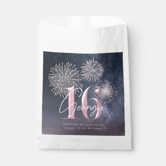 Fireworks Sweet 16 Midnight Blush ID984 Geschenktütchen (Vorderseite)