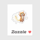 Fireworks Tail Cat Jumping Feline New Year Sparkle Aufkleber (Blatt)