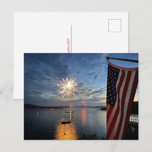 Fireworks & the Flag! Postkarte (Vorne/Hinten)