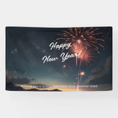 Fireworks Thema Skript Caligraphy Happy Neues Jahr Banner (Horizontal)