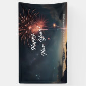 Fireworks Thema Skript Caligraphy Happy Neues Jahr Banner (Vertikal)