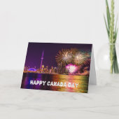 Fireworks Toronto CN Tower Happy Canada Day Karte (Vorderseite)