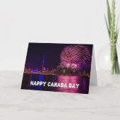 Fireworks Toronto Skyline Happy Canada Day Karte (Vorderseite)