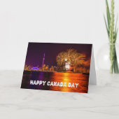 Fireworks Toronto Skyline Happy Canada Day Karte (Vorderseite)