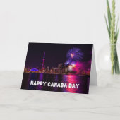 Fireworks Toronto Skyline Happy Canada Day Karte (Vorderseite)