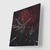 Fireworks-Uhr Quadratische Wanduhr (Winkel)