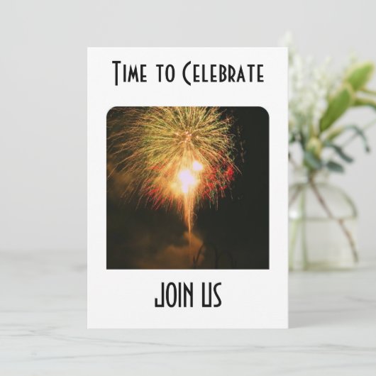 FIREWORKS UND FUN INVITATION JEDEN ANLASS EINLADUNG (Stehend Vorderseite)