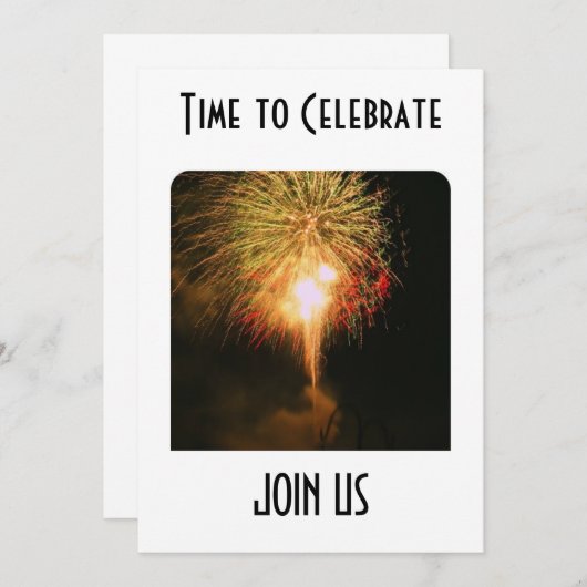 FIREWORKS UND FUN INVITATION JEDEN ANLASS EINLADUNG (Vorne/Hinten)