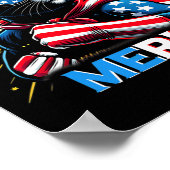 Fireworks Us Flag Patriotic Black Cat Poster (Ecke)