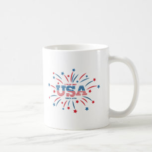 Fireworks USA Patriotic Red White Blue Kaffeetasse