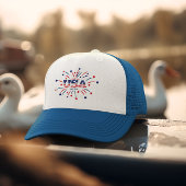 Fireworks USA Patriotic Red White Blue Truckerkappe