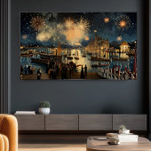 Fireworks Waterfront Print | Samsung Frame TV Art Poster