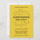 Fireworks Yellow Green Black Juneteste GRILLEN Einladung (Vorderseite)