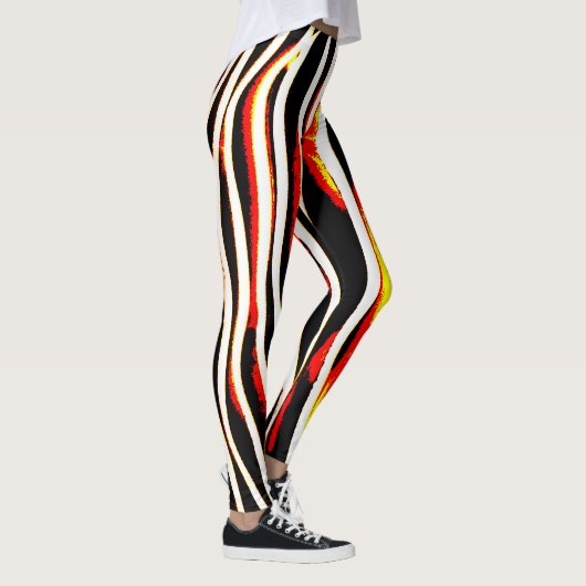Firey Blitzzebra-gestreifte Leggings (Rechts)