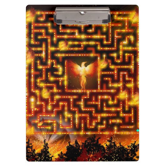 Firey Phoenix Maze Clipboard Klemmbrett (Vorderseite)