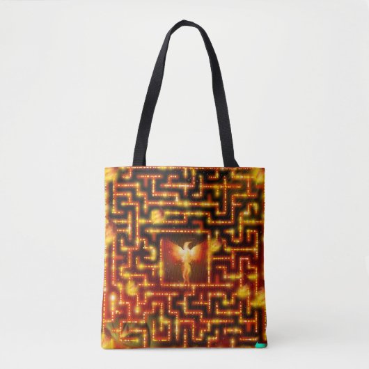 Firey Phoenix Maze Tote Bag Tasche (Vorderseite)