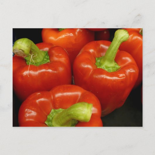 Firey Red Paprikaschoten Postkarte (Vorderseite)