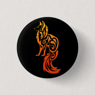 Firey roter Stammes- Fox Kitsune Button