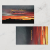 Firey Sonnenuntergang über Bergen Visitenkarte (Vorne/Hinten)