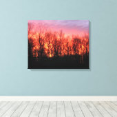 Firey Sunrise Wrapped Canvas Leinwanddruck (Insitu (Holzboden))