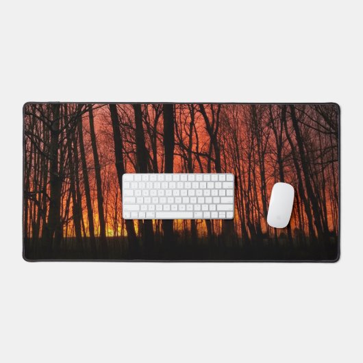 Firey Sunset Forest Schreibtischunterlage (Tastatur & Maus)