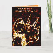 Firey Triceratops Geburtstag Karte (Vorderseite)