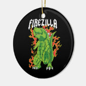 Firezilla Green and Fire Monster Keramik Ornament (Links)