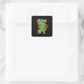 Firezilla Green and Fire Monster Quadratischer Aufkleber (Tasche)