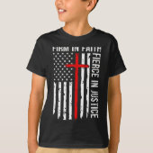 Firm In Faith Fierce In Justice Usa Flag Christian T-Shirt (Vorderseite)