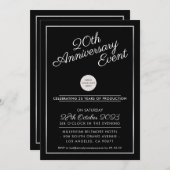 FIRMA ANNIVERSARY Modernes Business Black Marine Einladung (Vorne/Hinten)