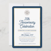 FIRMA ANNIVERSARY Modernes Business Marine blaues  Einladung (Vorderseite)