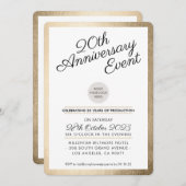FIRMA ANNIVERSARY PARTY Modernes Business Gold Einladung (Vorne/Hinten)