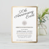 FIRMA ANNIVERSARY PARTY Modernes Business Gold Einladung (Stehend Vorderseite)