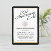 FIRMA ANNIVERSARY PARTY Modernes Business Schwarz Einladung (Stehend Vorderseite)