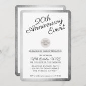 FIRMA ANNIVERSARY PARTY Modernes Business Silber Einladung (Vorne/Hinten)
